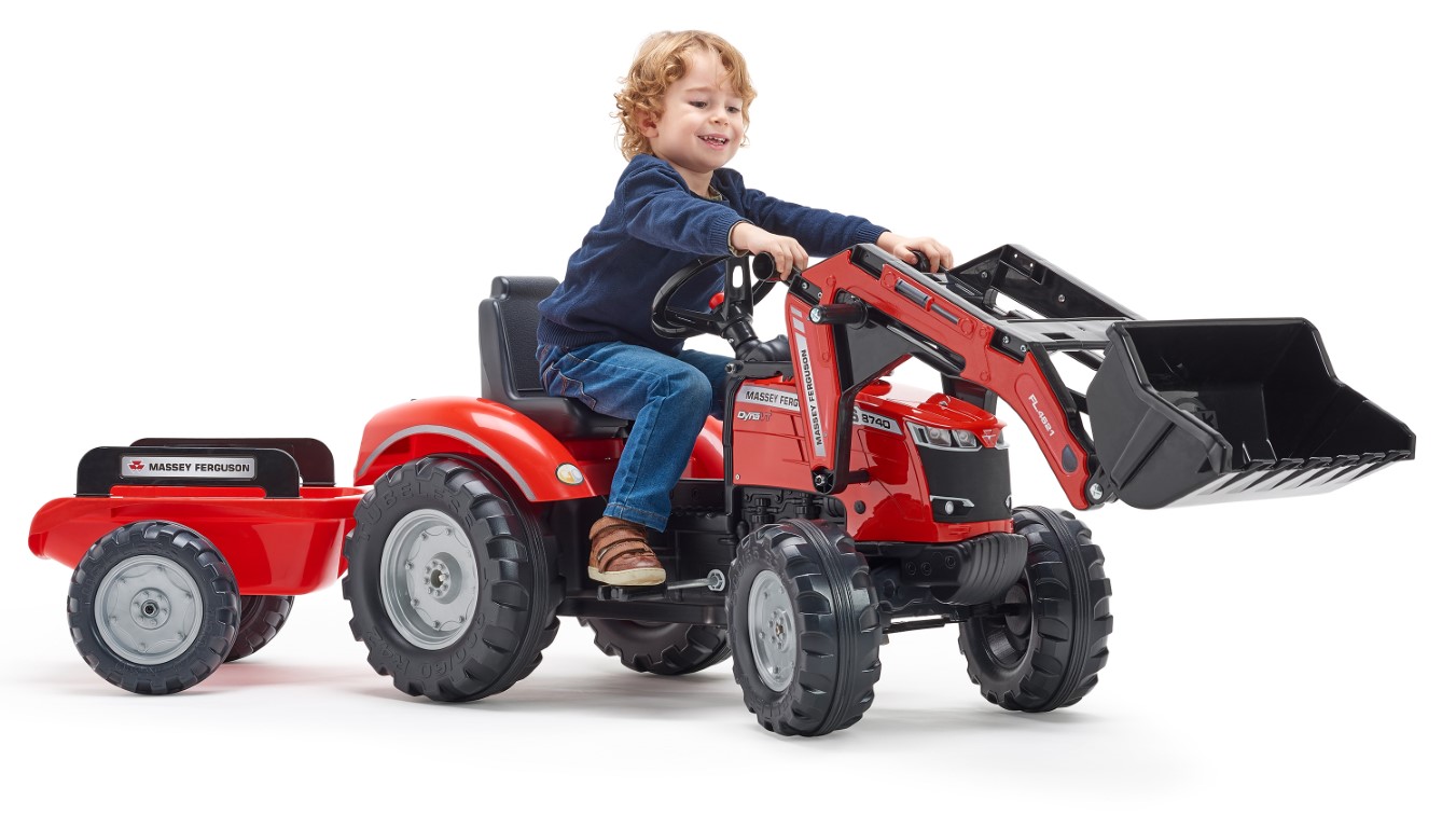 dans Hysterisk morsom Permanent Massey Ferguson S8740 Pedal traktor til børn m/Frontskovl + Trailer (Udgået)