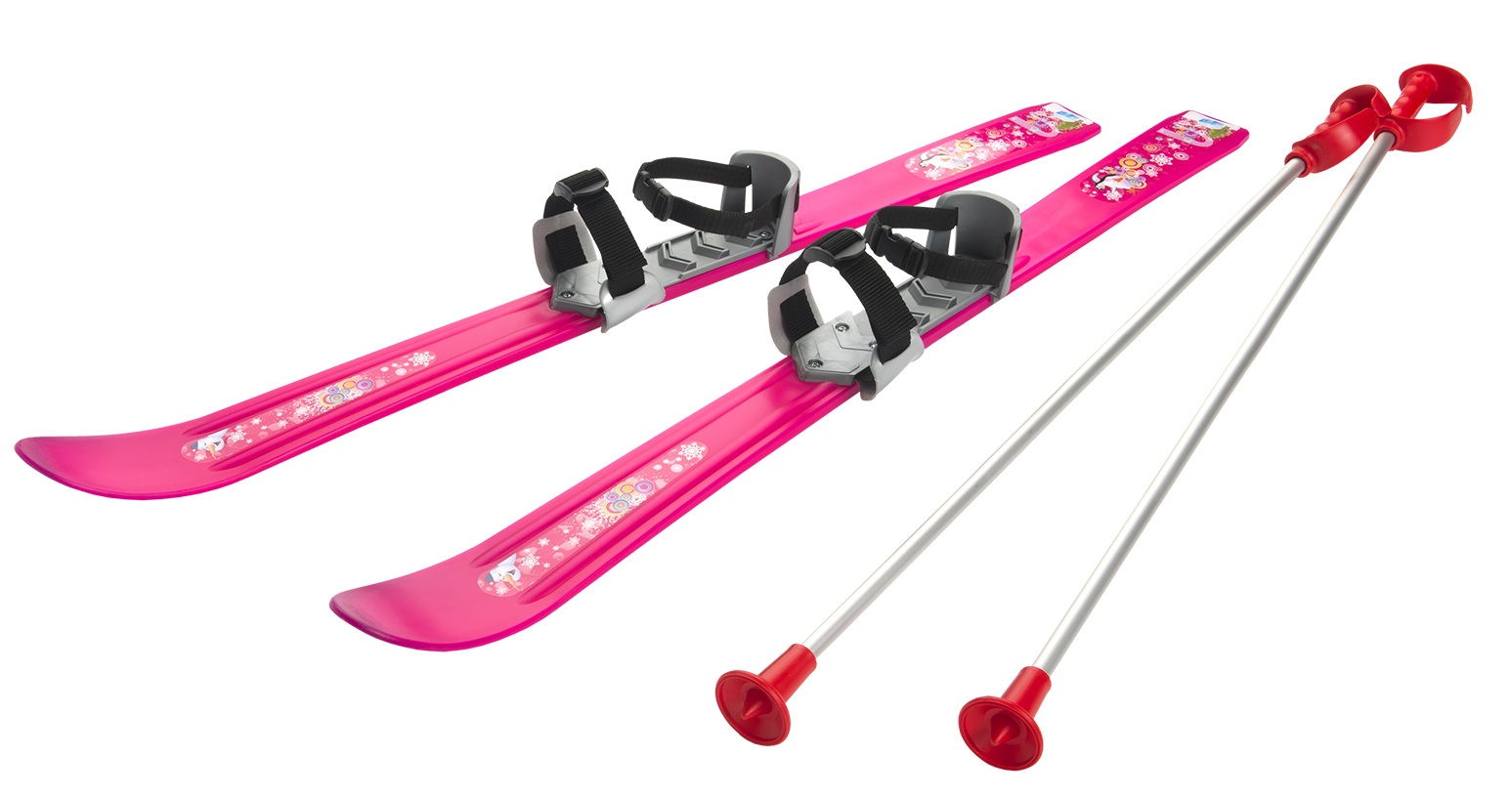 Billede af Ski til Børn 90 cm med skistave, Pink