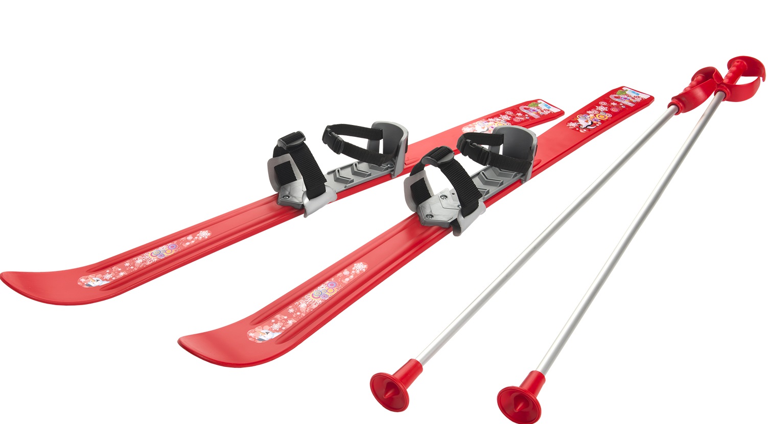 Billede af Ski til Børn 90 cm med skistave, Rød