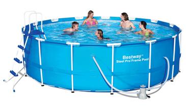 Bestway Steel Pro Frame Pool 457x122cm m/pumpe stige,bund+overdækning