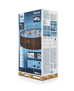 Bestway Hydrium 488 x 132 cm stål pool m/sandfilter, Skimmer mv-10