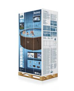 Bestway Hydrium 488 x 132 cm stål pool m/sandfilter, Skimmer mv-4