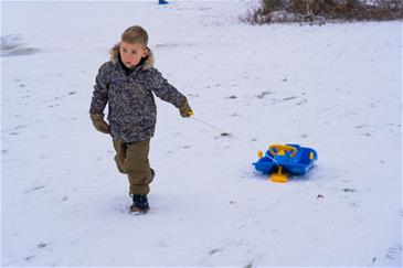 Dantoy Bobslæde med rat 94 cm til børn, Blå-5