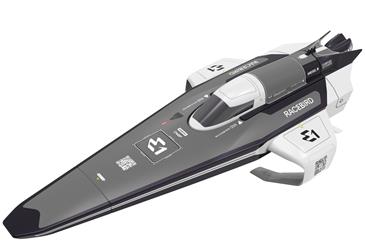 E1 RaceBird Lite RC Hydrofoil Fjernstyret Båd 2.4GHz RTR, Hvid