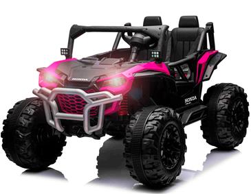 Honda Talon 1000R elbil til 2 Børn 24V m/Gummihjul+Lædersæde Pink