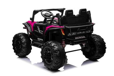 Honda Talon 1000R elbil til 2 Børn 24V m/Gummihjul+Lædersæde Pink-9