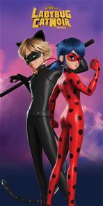 Miraculous Ladybug og Catnoir Badehåndklæde - 70x140 cm