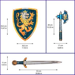 Noble Knight Skum Sværd + Skjold + Økse, Blå-4