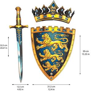 Triple Lion sæt med Skum Sværd + Skjold + Krone-6